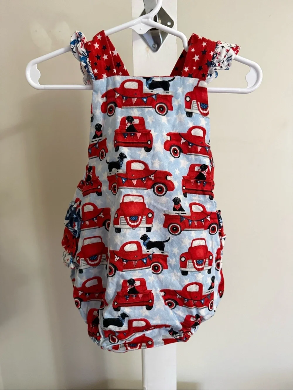 Boutique 4th of July Ruffle Butt Romper